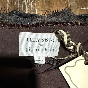 Zara Chocolate Brown Sequin Lace-Trim Cami